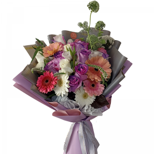 Ramo de rosas y gerberas Glamour Ramo de rosas y gerberas Glamour