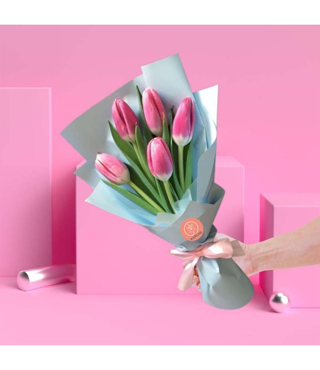 Ramo pink tulipanes