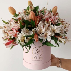 Box de Astromelias y Tulipanes Box de Astromelias y Tulipanes