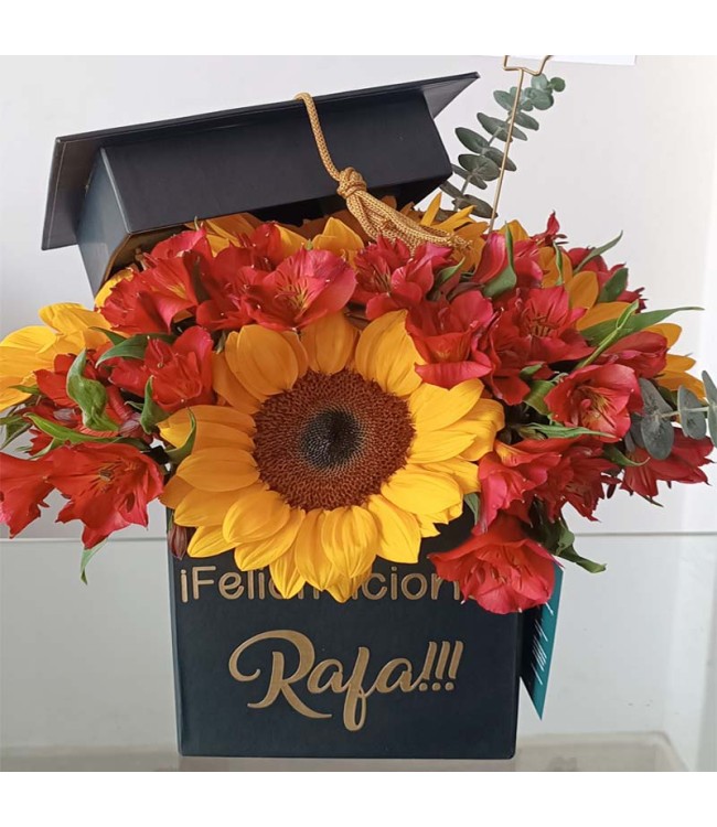Box Graduacion Girasoles y astromelias