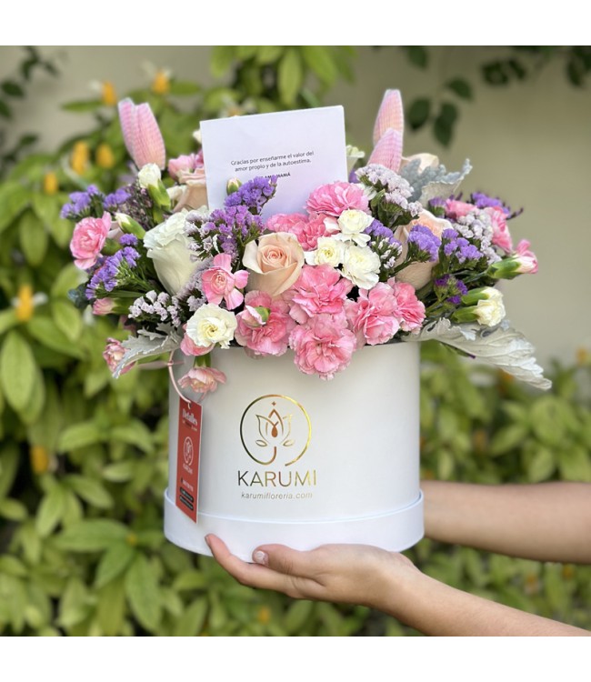 Box de rosas y tulipanes Delicadeza